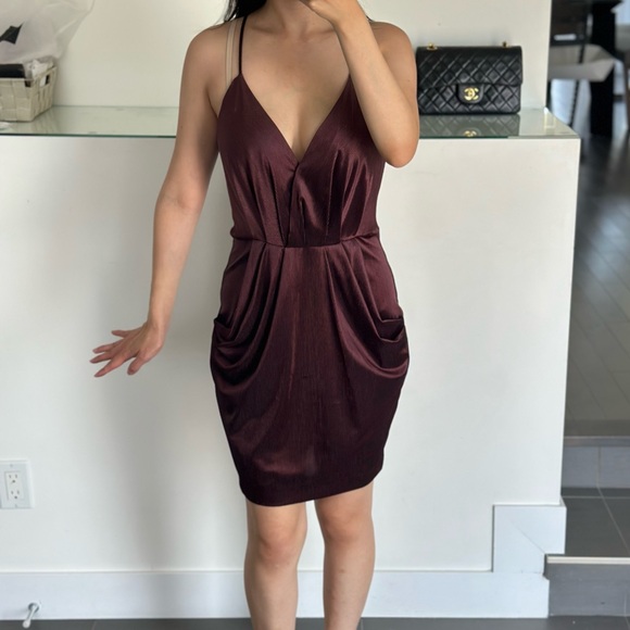 BCBGeneration Drape Pocket Cami Dress in
Mahogany - Picture 5 of 5